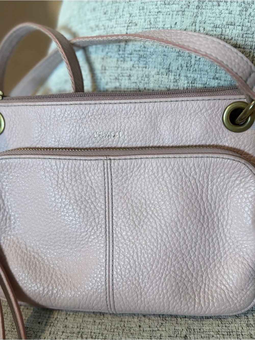 Fossil Karli Pink Pebbled Leather Shoulder/Crossbody Bag 9x7 - Picture 2 of 9